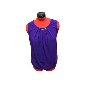 89th & Madison purple sleeveless top, metal accent, size large